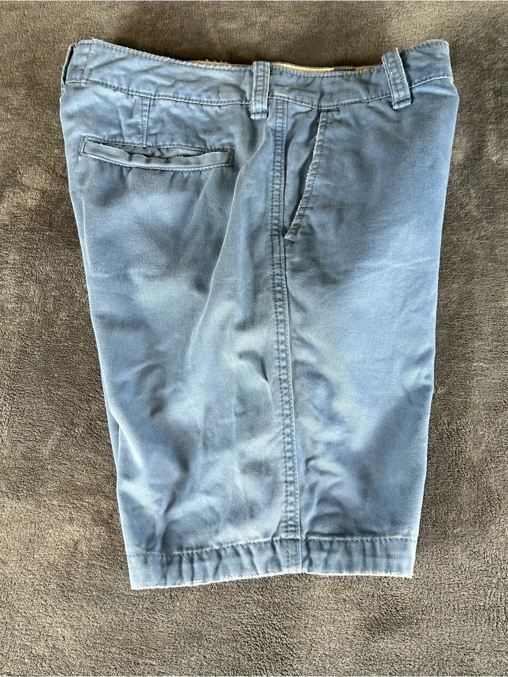Hollister Bermuda Shorts Mens 28 Blue Button Fly Flat Front Chino 100% Cotton